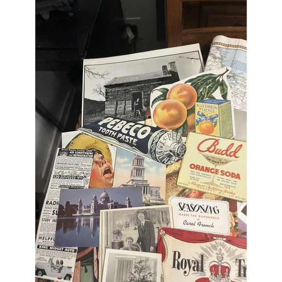 Huge 50+ Pc Vintage Ephemera Lot B&W Photos Advertising Postcards Snapshots Etc - Picture 2 of 16